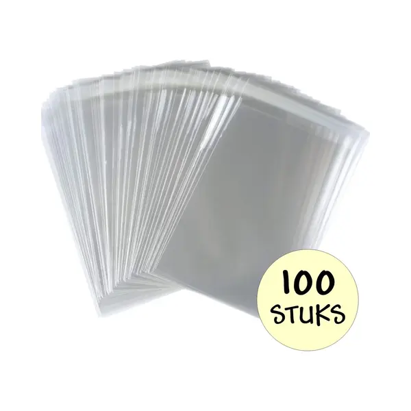 Fako Bijoux 100x Cellofaan Zakjes 8x10cm - Zakjes Met Plakstrip - Zelfklevende Zakjes - Uitdeelzakjes - Transparant - 100 Stuks thumbnail