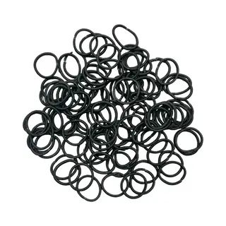 Fako Fashion 100 Kleine Haarelastiekjes - Haarelastiekjes Mini - 25mm - 2mm Dik -100 Stuks - Zwart