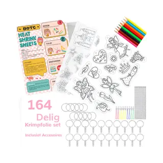 Botc Krimpfolie Set - 164-Delig Krimpie Dinkie Pakket - Krimpfolie Knutselpakketten - Krimpfolie Vellen - Knutselen Krimpie Dimpie – Sieraden En