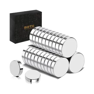 Botc Super Sterke Magneten - 20 Stuks - 10x3MM - Inclusief Opbergdoosje Met Bewaardoosje - Punaise Voor Prikbord - Zilver