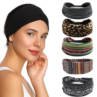 Botc Haarband - 6 Stuks Vouwen Haarbanden Set - Dames Haarbanden - 23*10CM - 6 Kleuren Mixen - Sport Yoga Haarbanden