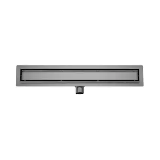 Wiesbaden Douchegoot Met Tegelrooster En Flens - 100x7cm - Gunmetal