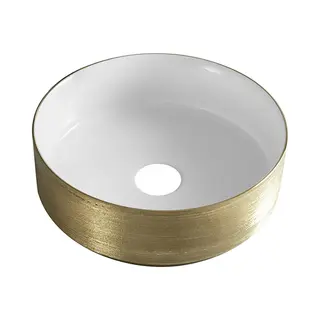 Wiesbaden Mondri Waskom Rond /Geborsteld Goud