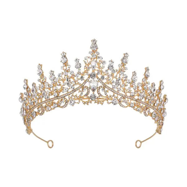 Gouden Tiara Diadeem Haarsieraad -Elegant En Duurzaam - Geschikt Voor Verschillende Gelegenheden thumbnail