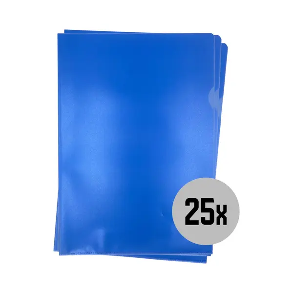 Dula - L-mappen - Insteekmappen - A4 - Blauw - Nerf - 25 Stuks - L-Map thumbnail