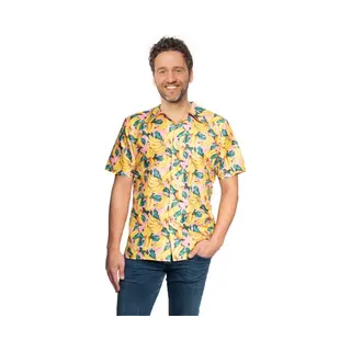 Partychimp Luxe Hawaii Blouse Mannen Banaan Carnavalskleding Heren Foute Party Verkleedkleren Volwassenen - Polyester - Multicolor - Maat 2XL