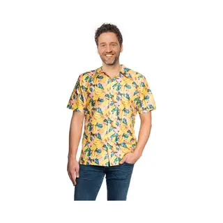 Partychimp Luxe Hawaii Blouse Mannen Banaan Carnavalskleding Heren Foute Party Verkleedkleren Volwassenen - Polyester - Multicolor - Maat 3XL