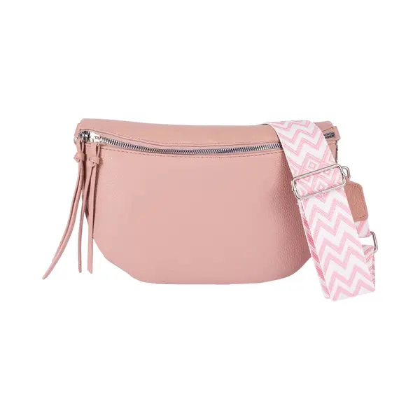 Nouka Roze Dames Tas – Schoudertas – Crossbody – Buideltas - Met Dikke Verstelbare En Afneembare Tassenriem / Schouderriem thumbnail