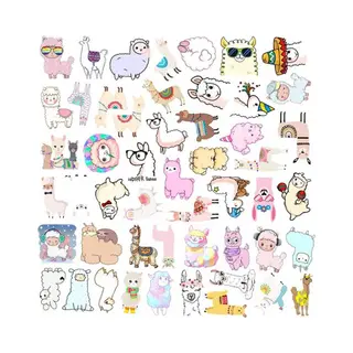 Winkrs Alpaca & Lama Stickers - 50 Stuks Dieren Stickers - 5x6CM - Laptopstickers - Voor Muur, Journal, Drinkfles Etc.