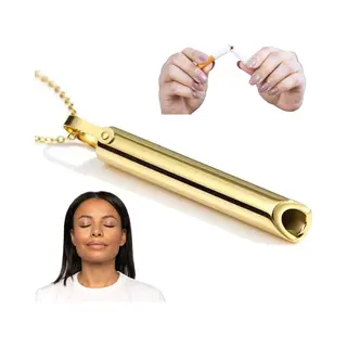 Winkrs Stoppen Met Roken Fluitje Aan Ketting - Goud- Anti-Stress Ketting, Helpt Bij Angsten, Stress, Paniekaanvallen En Hyperventilatie - Ademhalingsketting