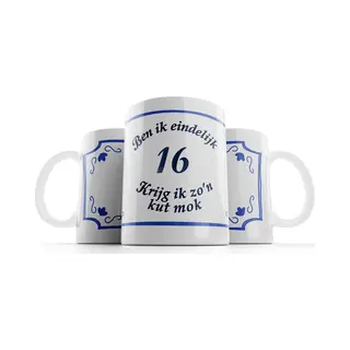 Grappige Mok - 16 Jaar Verjaardag - Verjaardag - Grappige Cadeaus - Cadeau - Mok Met Tekst - 330 Ml - Fotofabriek