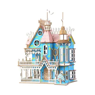 Kitcreatives De Bouwplaats Poppenhuis Villa Fantasia - Houten Bouwpakket 1, 48 - 174 Onderdelen
