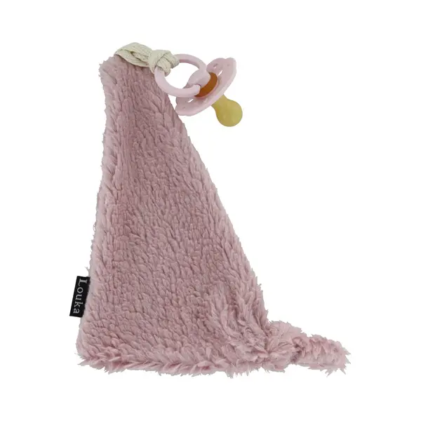Louka Speendoekje Driehoek Teddy Blush - Teddy Katoen - Roze - Speenknuffel - Excl. Bibs Speen thumbnail
