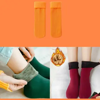Sara Shop - Warme Sokken - Thermo Wintersokken - Gevoerde Sokken Voor De Koudste Dage- One-Size - Kerst Cadeau & Sinterklaas CadeauOranje
