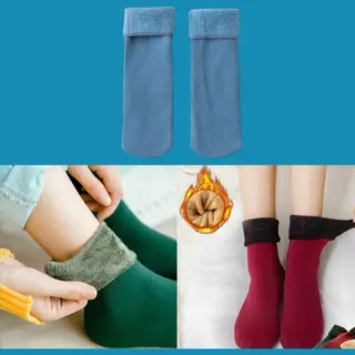 Sara Shop - Warme Sokken - Thermo Wintersokken - Gevoerde Sokken Voor De Koudste Dage- One-Size 32-36 - Blauw