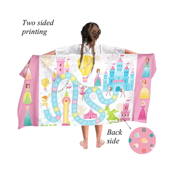 Ulticool Microvezel Handdoek - Prinses Kasteel - Spel - Badhanddoek - Strandhanddoek Zwemhanddoek Strandlaken - Kinderen - Sneldrogend Badlaken - 140 thumbnail