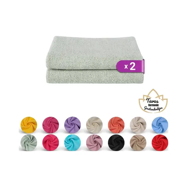 Tavas Harmonie Gastendoekjes 30x50 Cm Mint Groen Set Van 2 100% Katoen Gastenhanddoek Rechthoek Handdoek Keuken Hotelkwaliteit Gastendoek thumbnail