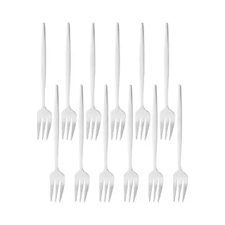 House Of Husk Zilveren Gebaksvorkjes - Dessertvorken - Taartvorkjes - Cocktailvorken - Klein Vorkjes - 12 Stuks - Rvs - 14cm