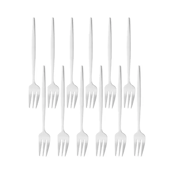House Of Husk Zilveren Gebaksvorkjes - Dessertvorken - Taartvorkjes - Cocktailvorken - Klein Vorkjes - 12 Stuks - Rvs - 14cm thumbnail