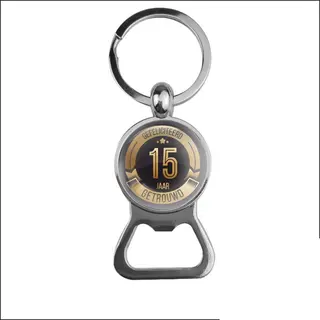Mc Living Bieropener Glas - Gefeliciteerd 15 Jaar Getrouwd