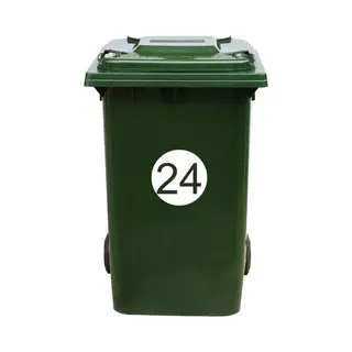 Mc Living Kliko Sticker / Vuilnisbak Sticker - Nummer 24 - 17 X 17 - Wit