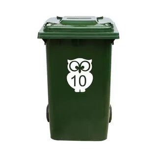 Mc Living Kliko Sticker / Vuilnisbak Sticker - Nummer 10 - 17 X 22 - Wit