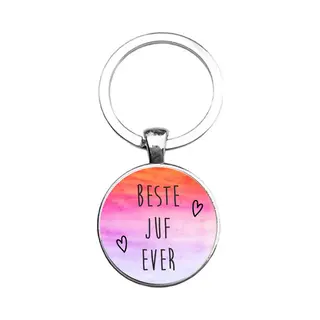 Mc Living Sleutelhanger Glas - Beste Juf Ever