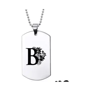 Mc Living Ketting Rvs - Letter Met Bloem - B