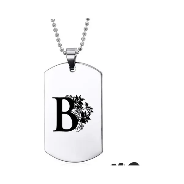 Mc Living Ketting Rvs - Letter Met Bloem - B thumbnail