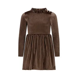 Like Flo Winter Jurk Meisjes - Bruin - Mara - Knopen Op Mouw
