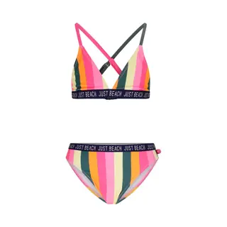 Just Beach - Bali Just Beach Girls Triangle Bikini - Multi Stripe - Maat 122-128