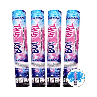 Epic Goods Gender Reveal Rookkanon Blauw Jongen - 4-pack - Confetti Kanon Blauw - Confetti Shooter - Confetti & Rook - Gender Reveal Party - Premium Kwaliteit