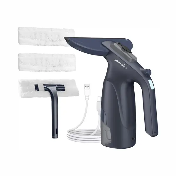 Samako Elektrische Raamwisser CrystalClear - Ruitenreiniger Usb Oplaadbaar - Ramenwasser Met Afneembaar Reservoir - Sprayfunctie - Inclusief 2 thumbnail
