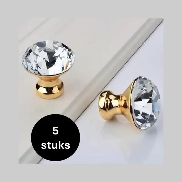 Msqdesign - Kastknop Goud - Kastknoppen Goud - 5 Stuks - Deurknopjes Goud Voor Kast - Deurknop Goud - Deurknopjes Goud - Handgreep Goud - Meubelknop thumbnail