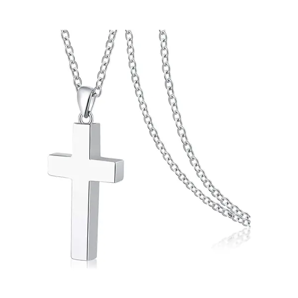 Hemelwinkel Luxe Ashanger - Met Ketting - Voor As, Haren Of Parfum - Assieraad - As Ketting - Gedenksieraad - Urn - Incl. As Vuller En Opbergzakje - Silver Cross thumbnail