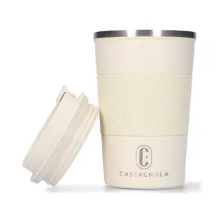 Castagnola Thermosbeker - Koffiebeker To Go - Travel Mug Voor Koffie En Thee - Theebeker - 380 Ml - Rvs - Offwhite
