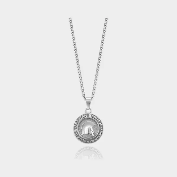 Spartan Warrior Hanger Ketting - Zilveren Ketting - 50 Cm Lang - Ketting Heren Met Hanger - Griekse Mythen - Olympus Jewelry thumbnail