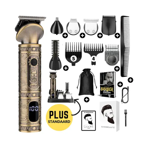 Sansbeauté 7-in-1 Bartschneider Männer + Ständer - Trimmer Für Bart Und Körper - Inkl. 6 Aufsätze - Haarschneider - Haarschneider - 0, 5-15MM - Nase Und Ohr thumbnail