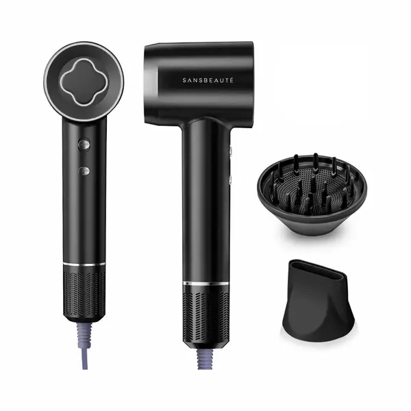 Sansbeauté® EssentiaPRO Föhn - Föhn Met Diffuser - 110.000RPM - 2000W - 3 Opzetstukken - Coolshot - Zwart thumbnail