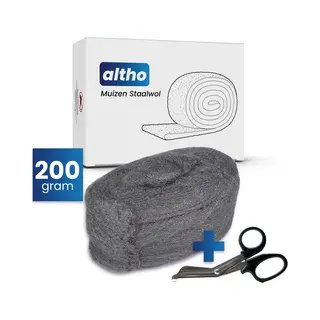 Altho Staalwol Tegen Muizen - 200g Muizengaas Om Gaten En Kieren Te Dichten - Incl. Schaartje