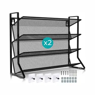 Soothe Kruidenrek Staand En Ophangbaar Voor 48 Kruidenpotjes - 2 Pack - 4 Lagen - Kruiden Organizer - Kruidenrekken - Kruidenrekje - Zwart