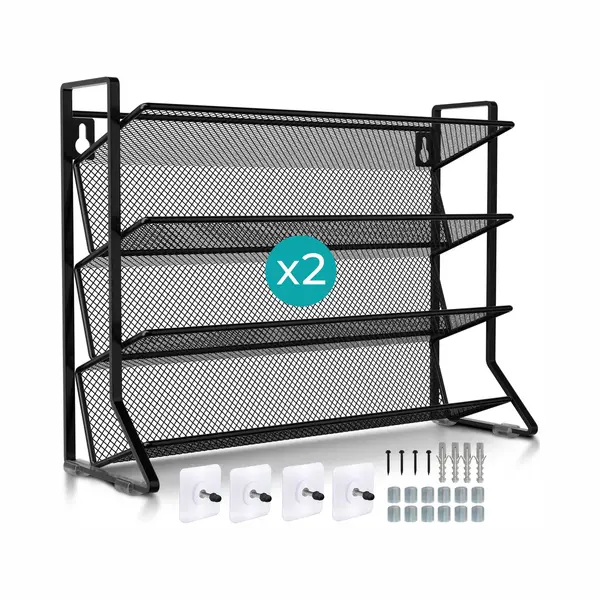 Soothe Kruidenrek Staand En Ophangbaar Voor 48 Kruidenpotjes - 2 Pack - 4 Lagen - Kruiden Organizer - Kruidenrekken - Kruidenrekje - Zwart thumbnail