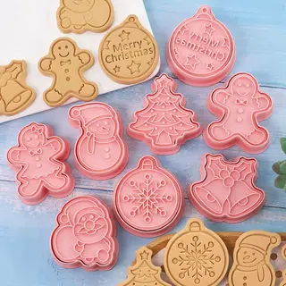 Without Lemon - Set Van 8 - Kerst Koekjes Vormen - Cookie Cutter - Cookie Mould - Kinderen - Kerst - Sneeuwpop - Gingerman - Kerstman - Kerstbakken -