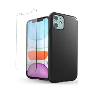 Podec Telefoonhoesje Zwart Geschikt Voor Iphone 11 Hoesje En Screenprotector Beschermglas