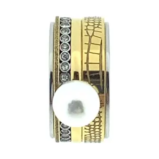 Ring - IXXXi - Compleet, Samengesteld - Type Monique - Maat, 18 ( Ø 18 Mm Diameter, Binnenkant Om Je Vinger) - Breedte Ring 10mm / 1cm - Stainless