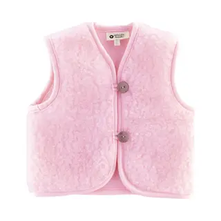 Wollies Amsterdam - Wollen Kinder Vest/Gilet - 100% Merino Wol - 74-80 - Roze