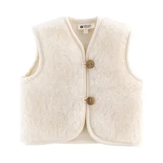 Wollies Amsterdam - Wollen Kinder Vest - 100% Merino Wol - 116-122 - Wit