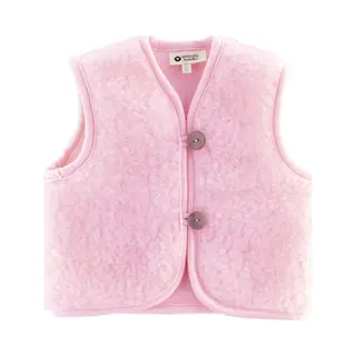 Wollies Amsterdam - Wollen Kinder Vest - 100% Merino Wol - 128-134 - Roze