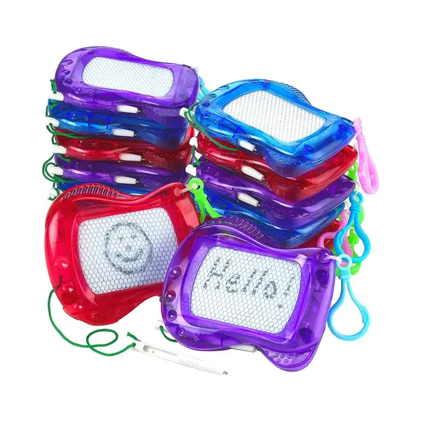 Partizzle 12x Mini Magnetisch Tekenbord Uitdeelcadeautjes - Kleine Grabbelton Traktatie Cadeautjes - Voor Kinderen En Peuters thumbnail
