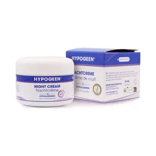 Hypogeen Nachtcrème 75ml – Hydraterende Crème Met Hyaluronzuur, Squalaan & Q10 – Voor Een Gladde En Stralende Huid – Vrij Van Parabenen,